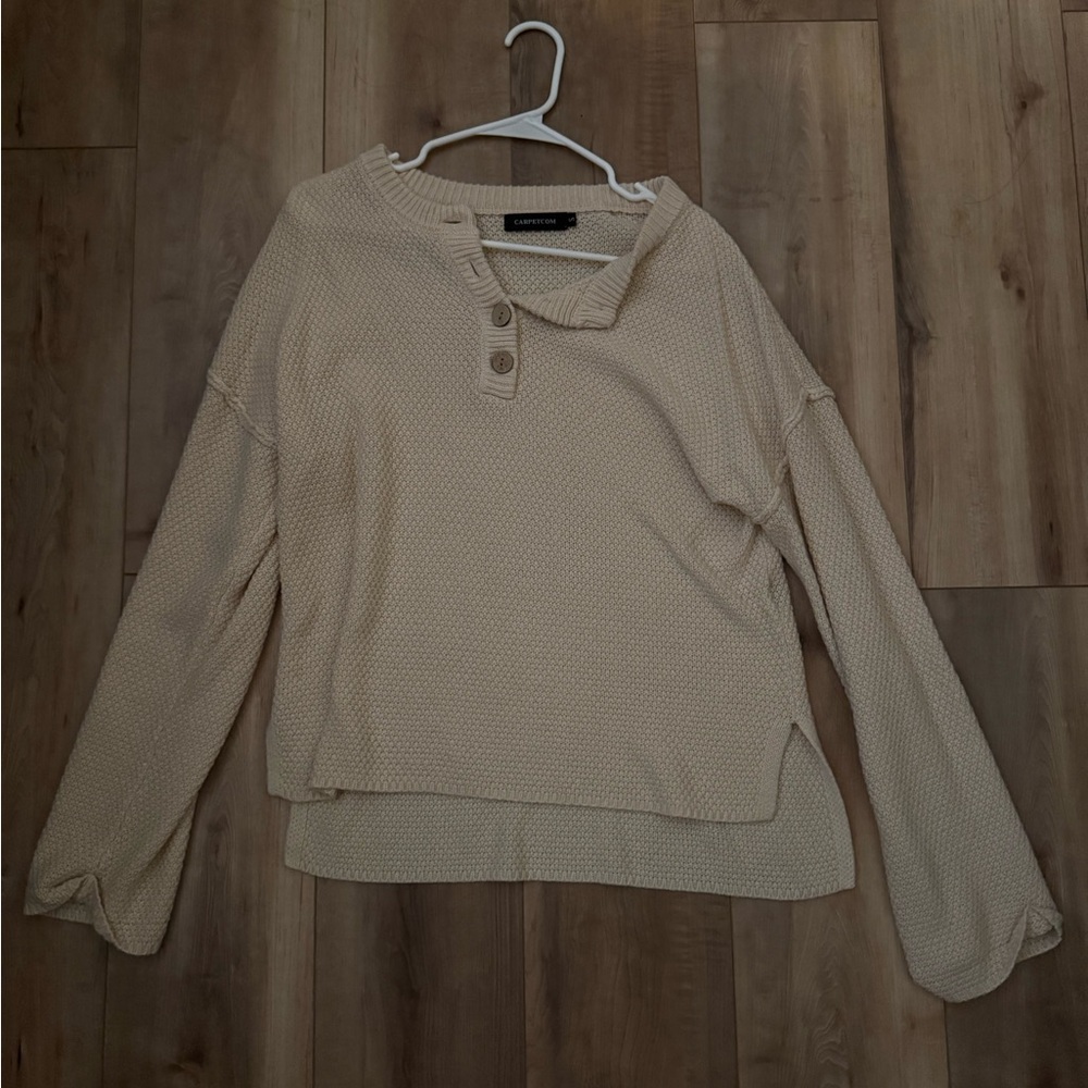 Women's Cream Button-Up Top